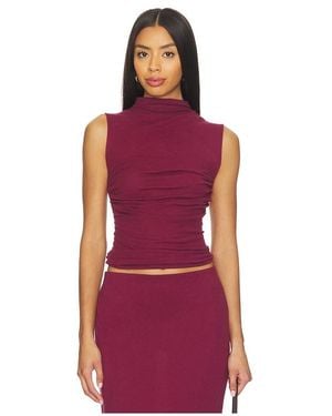 Enza Costa Cashmere Sleeveless Twist Top - Red