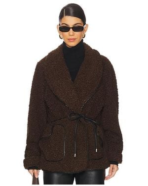 Jonathan Simkhai Sherpa Tie-Waist Longline Jacket - Black