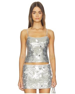 GUIZIO Paillette Cami - White