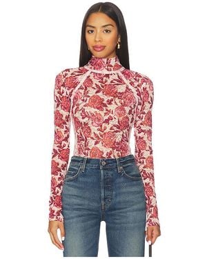 Free People Manga Larga Lyric En Color Rojo Talla (También En M, S, Xs)