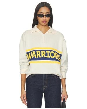 Terez Golden State Warriors Team Stripe Quarter Zip Sweater - Blue