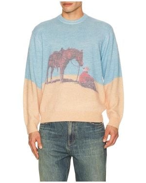 One Of These Days So Far Away Printed Jumper - Blue