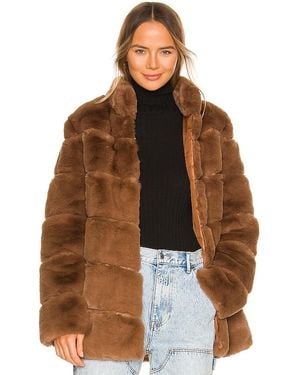 Lamarque Maren Faux Fur Jacket - Brown