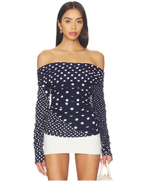 SWF Off Shoulder Wrap Top En Color Azul Marino Talla (También En M, S, Xs)