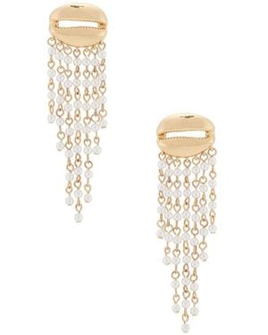 Ettika Mykonos Shell Dangle Earrings - White