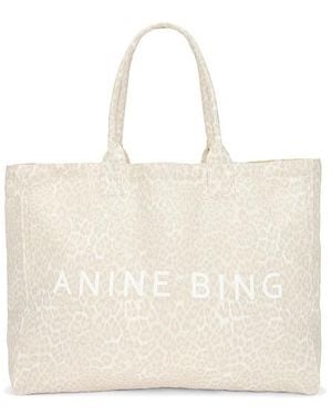 Anine Bing Leo Canvas Tote Bag - Natural