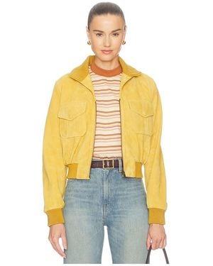 FRAME The Suede Ace Jacket - Yellow
