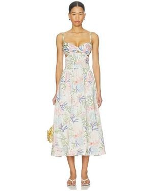 PATBO Seaweed Flutter Midi Dress - White