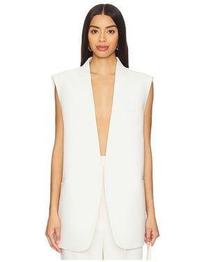 Rohe Ärmelloser Blazer - Weiß