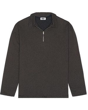 KROST Mini Jacquard Zip Polo - Black