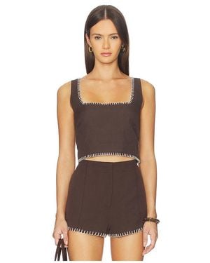Rococo Sand Square Neck Boxy Top En Color Marrón Talla (También En M, S, Xl, Xs, Xxs) - Negro