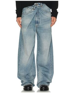 DARKPARK Ined Fold Over Denim Trousers - Blue