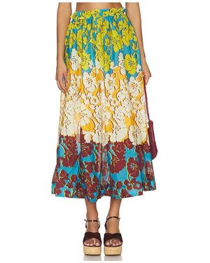 ALÉMAIS Splice Midi Skirt - Multicolor