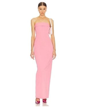 Helsa Vestido Tech Gabardine Long Strapless En Color Rosado Talla (También En Xxs, Xs, S, L, Xl)