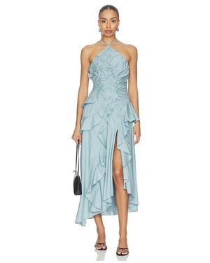 AMUR Ottavia Ruffle Dress - Blue