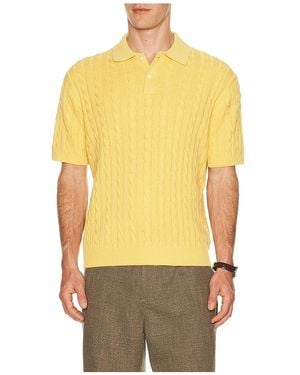 Beams Plus Polohemd Knit - Gelb