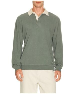 Marine Layer Sueded Rugby Polo - Green