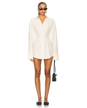 ALL THE WAYS Charitie Button Up Mini Dress - White