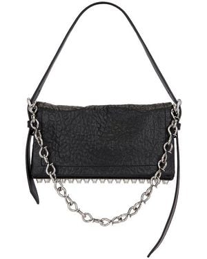 Alexander Wang Ricco Crushed Slim Flap Bag - Black