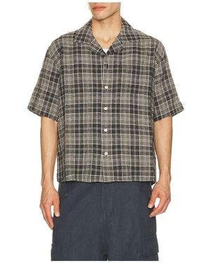 Corridor NYC Plaid Seersucker Short Sleeve Shirt - Grey