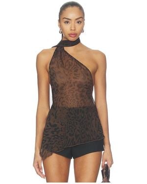 superdown Gabriette Choker Top En Color Marrón Talla (También En M, S, Xl, Xs, Xxs) - Negro