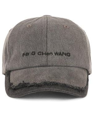 Feng Chen Wang Denim Spliced Baseball Cap - Grey