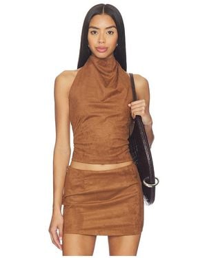 ALL THE WAYS Aiya Faux Suede Top - Orange