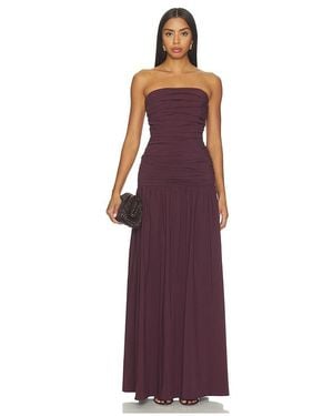 Shona Joy Campbell Stapless Ruched Maxi Dress - Purple