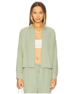 Bobi Cropped Button Up Shirt - Multicolor