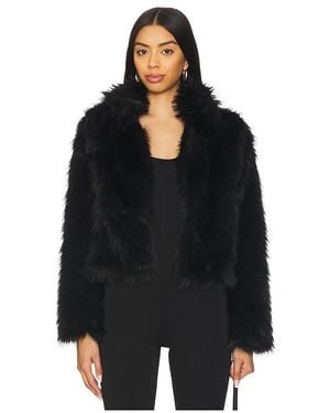 Adrienne Landau Jacke Faux Fur Easy Fit - Schwarz