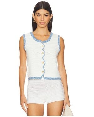 Central Park West Rose Scallop Edge Tank - White
