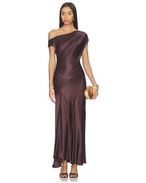 Shona Joy La Lune Asymmetrical Draped Maxi Dress - Brown