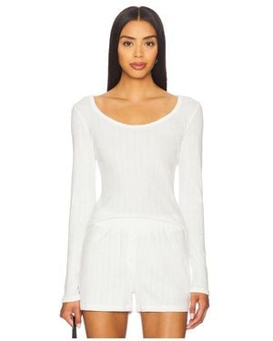 VIR VITA Maia Scoop Neck Pointelle Top - White