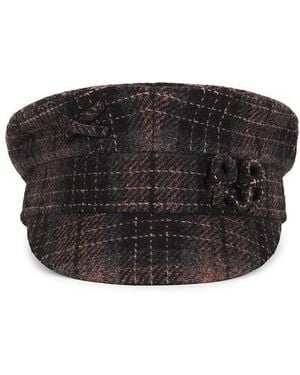 Ruslan Baginskiy Check Print Baker Boy Cap - Black