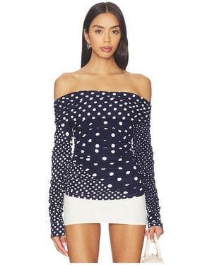SWF Off Shoulder Wrap Top - Blue