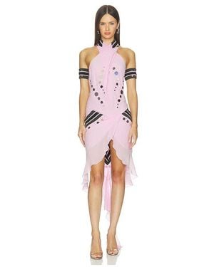 Off-White c/o Virgil Abloh Geo Mirror Rib Dress - Red