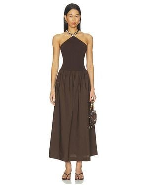 L'academie 'Academie Jinjara Beaded Halter Dress - Brown