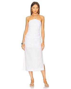 Onia Gerafftes Trägerkleid Air Linen - Weiß