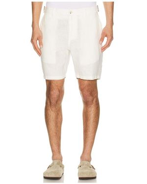 Onia Linen Fixed Waist Short - White