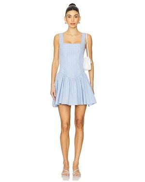WeWoreWhat Corset Peplum Mini Dress - Blue