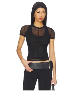Helmut Lang Mesh Layered Top - Black