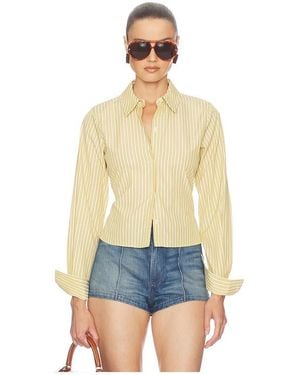 Helsa Stripe Poplin Fitted Shirt - Blue