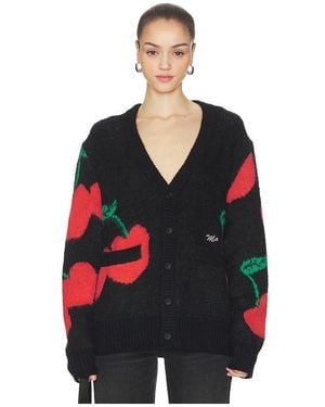 Market Double Cherries Cardigan - Black
