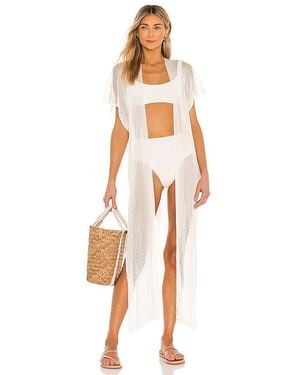 Luli Fama Fringe Caftan - White