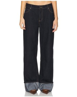 Lioness Jean Con Dobladillo Top Model En Color Denim-Dark Talla En - Negro