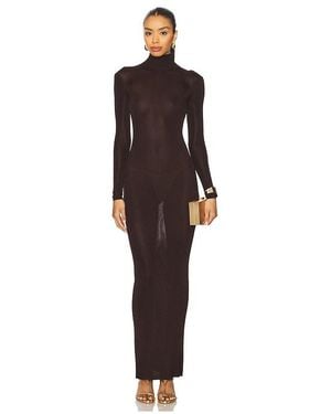 Self-Portrait Knit Maxi Dress - Brown