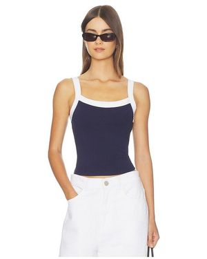GOOD AMERICAN The Ringer Tank Top - Blue