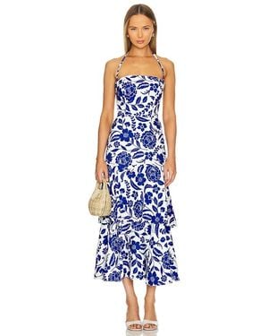 MILLY Midi-Kleid Flowers Of Spain - Blau