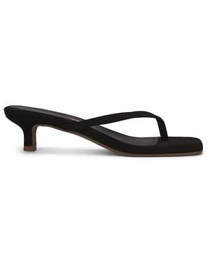 TKEES Julia Square Toe Suede Flip Flop - Black