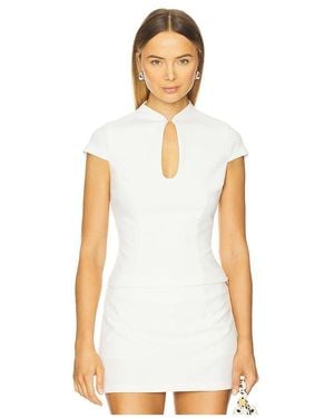 Runaway the Label Vieno Keyhole Fitted Top - White